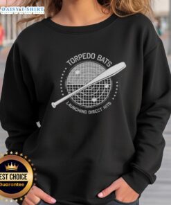 Alt Text: Nice Torpedo Bats launching direct hits in a baseball game on a stylish sweatshirt for baseball enthusiasts.