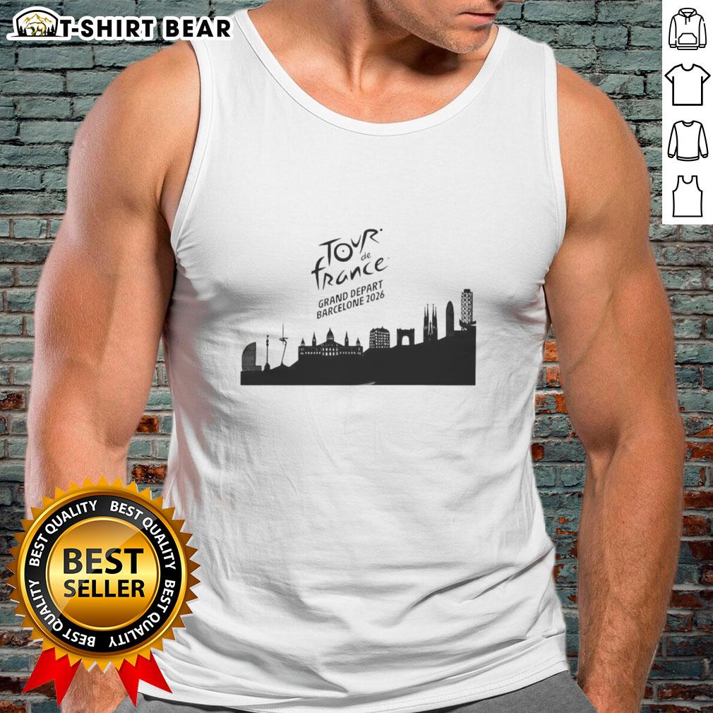 Nice Tour De France Grand Depart Barcelone 2026 Skyline Tank Top Stylish tank top featuring the skyline of Barcelona for the Nice Tour de France Grand Depart 2026 event.
