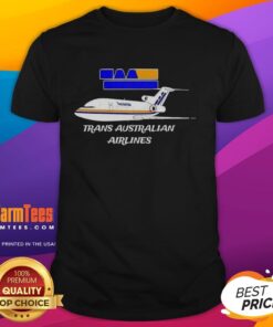 Stylish Nice Trans Australian Airlines logo and plane graphic on a comfortable T-shirt for aviation enthusiasts.