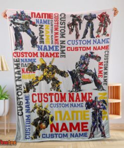 Nice Transformers Optimus Prime & Bumblebee Blanket Fleece Customized Blanket