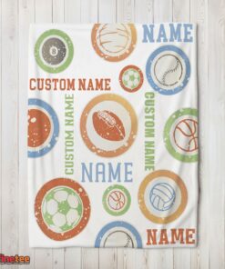Nice Types Of Sports Balls Blanket Fleece Customized Blanket