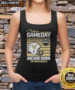 Vanderbilt Commodores 2025 College Gameday helmet tank top, live from Nashville, showcasing team spirit and style.