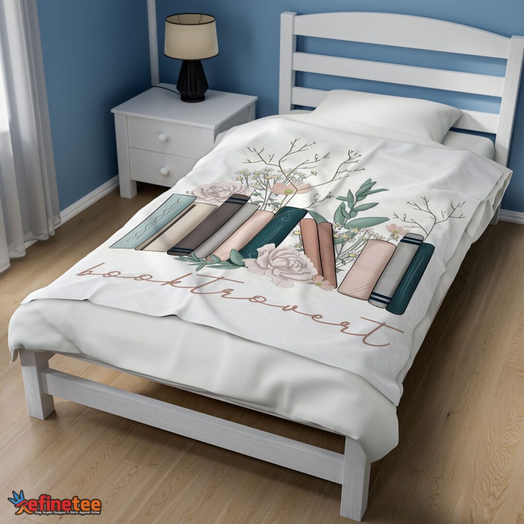 nice-vintage-floral-book-lover-blanket-fleece-mk-02 Nice Vintage Floral Book Lover Blanket Fleece - Image 3