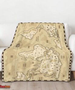 Nice Vintage Pirate World Map Sepia Nautical Adventure Blanket Fleece Blanket - Image 3