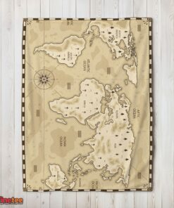 Nice Vintage Pirate World Map Sepia Nautical Adventure Blanket Fleece Blanket