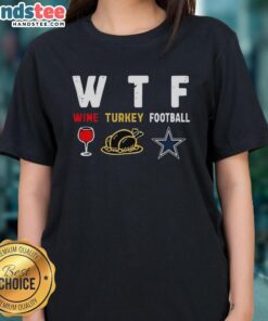 Nice wine-themed Dallas Cowboys football Thanksgiving ladies tee featuring festive design for holiday celebrations.