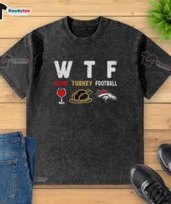 Nice wine-colored Denver Broncos Thanksgiving t-shirt featuring a football design, perfect for holiday gatherings.