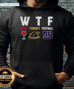 Cozy Nice Wine Turkey New York Giants Football Thanksgiving Hoodie for holiday gatherings and game day celebrations.