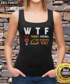 Stylish tank top featuring 'Nice Wine Turkey' design, perfect for Washington Commanders football on Thanksgiving.