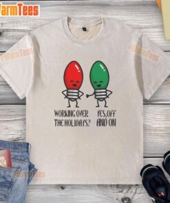Funny Christmas joke washed t-shirt perfect for holiday work attire, featuring a festive design and comfortable fit.