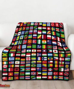 Nice World Flags Grid Colorful International Countries Flag Blanket Fleece Blanket - Image 3