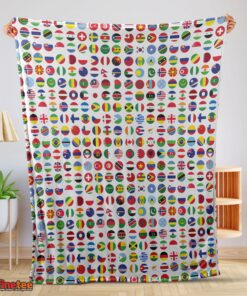 Nice World Flags International Flags Collage Blanket Fleece Blanket