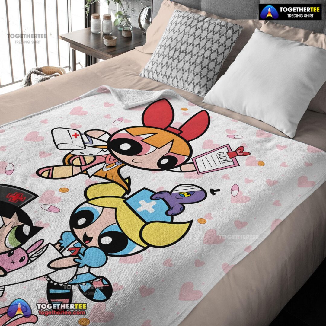 Official Cartoon Network The Powerpuff Girls Nurse Blanket Fleece Customized Blanket-mk-03