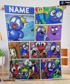 Official Cartoon Rainbow Friends Roblox Blanket Fleece Customized Blanket