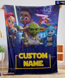 Official Cartoon Star Wars Young Jedi Adventures Blanket Fleece Customized Blanket