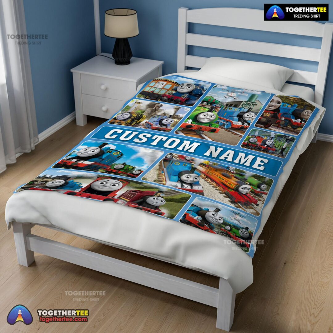 Official Cartoon Thomas And Friends Blanket Fleece Customized Blanket
