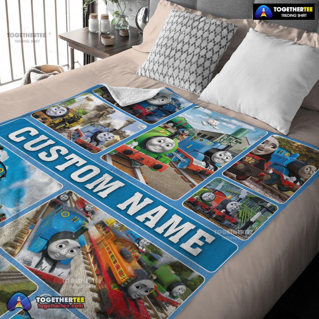 Official Cartoon Thomas And Friends Blanket Fleece Customized Blanket