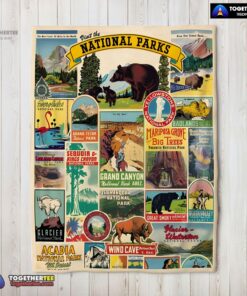Official Cavallini Visit The National Parks Blanket Fleece Customized Blanket
