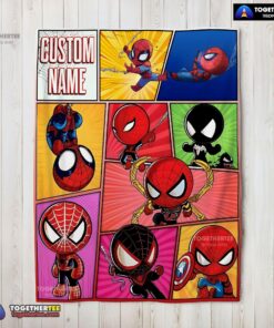 Official Chibi Spider Man Characters Collage Blanket Fleece Customized Blanket