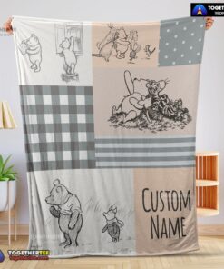 Official Classic Winnie The Pooh & Friends Sketch Blanket Fleece Customized Blanket