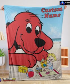 Official Clifford’s Puppy Days Emily Elizabeth Beach Blanket Fleece Customized Blanket