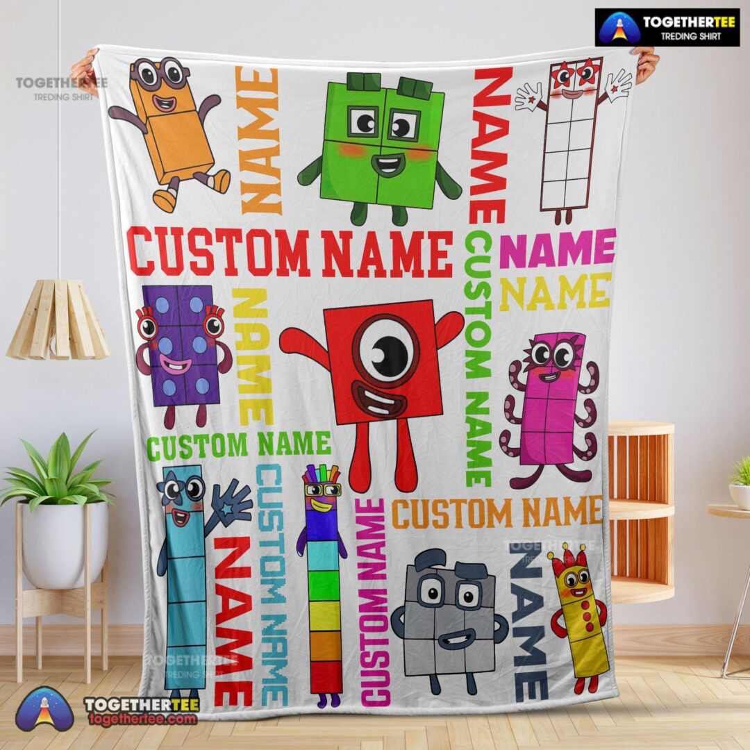 Official Colorful Number Blocks Blanket Fleece Customized Blanket