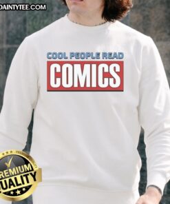 Official Cool People Read Comics Sweatshirt featuring a stylish design perfect for comic book fans and casual wear.