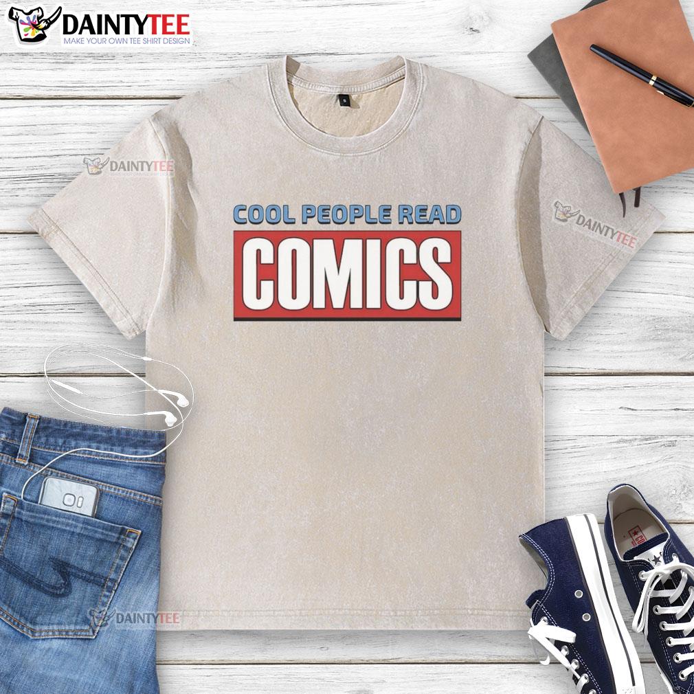 official-cool-people-read-comics-washed-t-shirt Official Cool People Read Comics washed t-shirt in casual style, perfect for comic book lovers and fans.