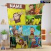 Official Curious George Ted Shackleford Blanket Fleece Customized Blanket