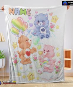 Top Official Cute Care Bears & Friends Blanket Fleece Customized Blanket