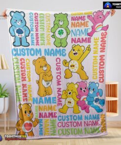 Official Cute Care Bears Friends Blanket Fleece Customized Blanket