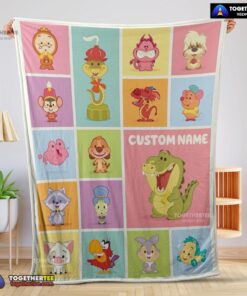 Official Cute Chibi Animals Blanket Fleece Customized Blanket