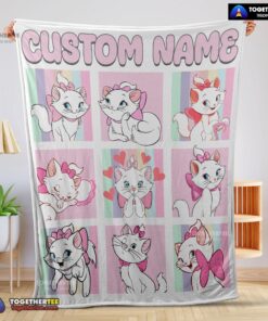 Official Cute Disney Cartoon The Aristocats Marie Blanket Fleece Customized Blanket