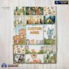 Official Cute Forest Animals Collage Whimsical Blanket Fleece Customized Blanket
