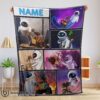Official Cute Hot Disney Cartoon Wall-E And Eve Blanket Fleece Customized Blanket