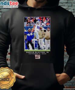 Alt Text: Darius Slayton wearing a New York Giants NFL hoodie featuring Flash Features design for Week 10.