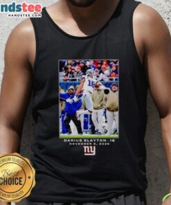 Alt Text: Official Darius Slayton New York Giants NFL Flash Features Week 10 tank top showcasing team pride and style.