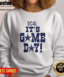 Alt Text: Official DC4L It's Game Day Dallas Cowboys Logo Sweatshirt featuring a bold team logo on a comfortable design.