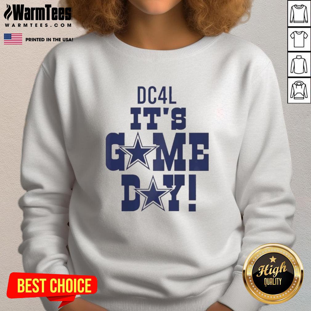 official-dc4l-its-game-day-dallas-cowboys-logo-sweatshirt Alt Text: Official DC4L It's Game Day Dallas Cowboys Logo Sweatshirt featuring a bold team logo on a comfortable design.