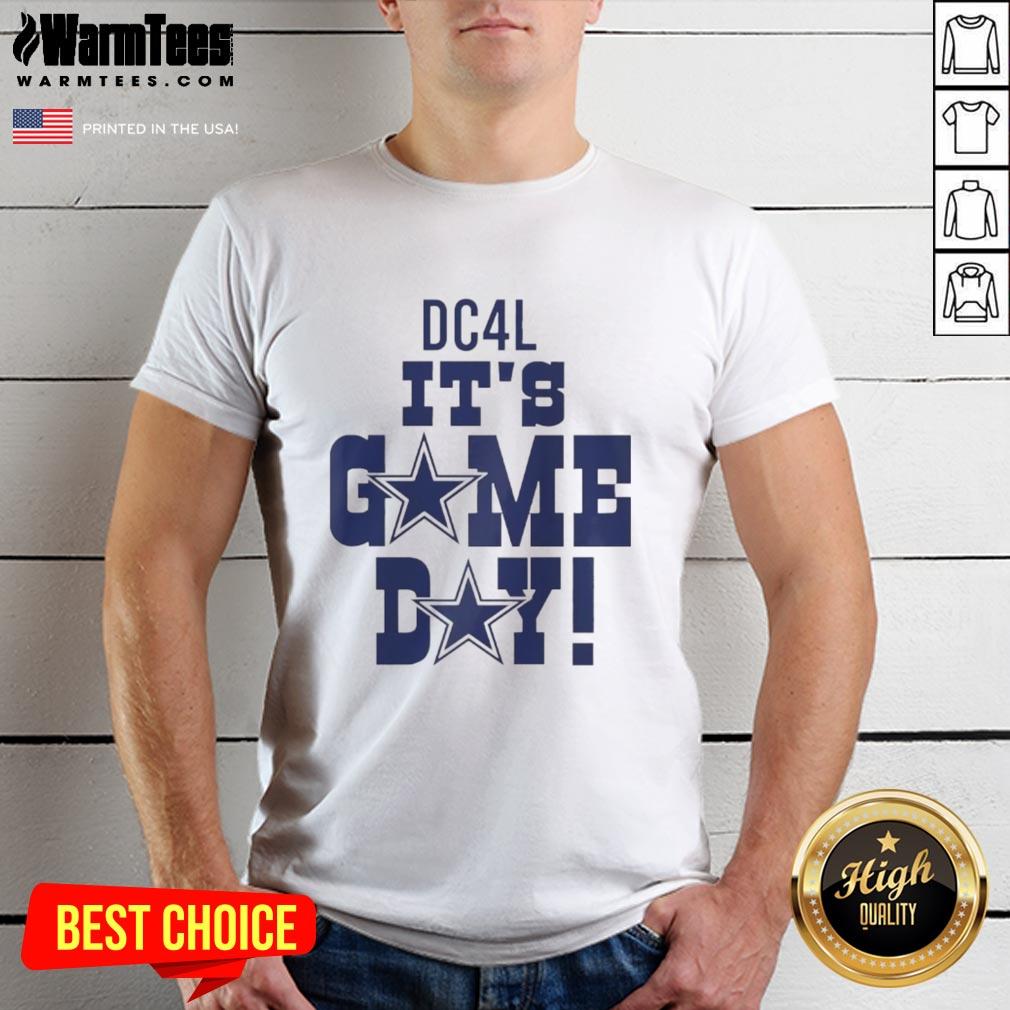official-dc4l-its-game-day-dallas-cowboys-logo-t-shirt Official DC4L It's Game Day Dallas Cowboys logo T-shirt featuring bold team colors and iconic emblem for fans.