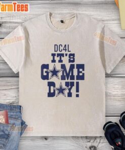 Alt Text: Official DC4L It's Game Day Dallas Cowboys logo washed t-shirt, perfect for game day attire and fan merchandise.
