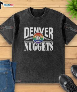 Official Denver Nuggets City Edition 2025 washed t-shirt featuring vibrant team colors and logo, perfect for fans.