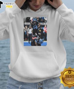Alt Text: Official Detroit Lions Spiderman Amon-Ra St. Brown Superman Hoodie featuring vibrant graphics and comfortable fit.