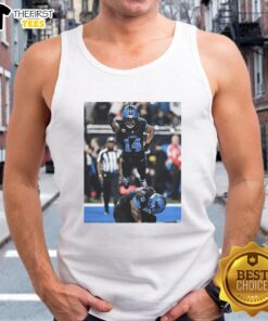 Official Detroit Lions Spiderman Amon-Ra St. Brown Superman tank top featuring vibrant graphics and team colors.