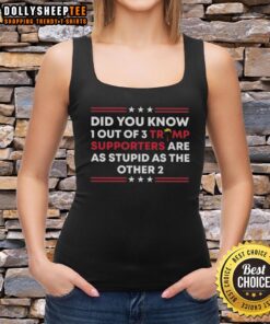 Official tank top design featuring the phrase about Trump supporters, showcasing humor and political commentary.