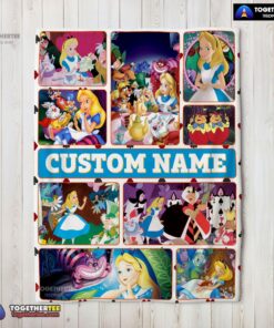 Official Disney Alice In Wonderland Adventure Collage Blanket Fleece Customized Blanket