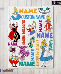 Official Disney Alice In Wonderland All Character Blanket Fleece Customized Blanket