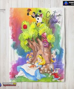 Official Disney Alice In Wonderland Dreaming Blanket Fleece Customized Blanket