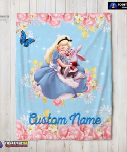 Official Disney Alice & The White Rabbit Alice In Wonderland Blanket Fleece Customized Blanket