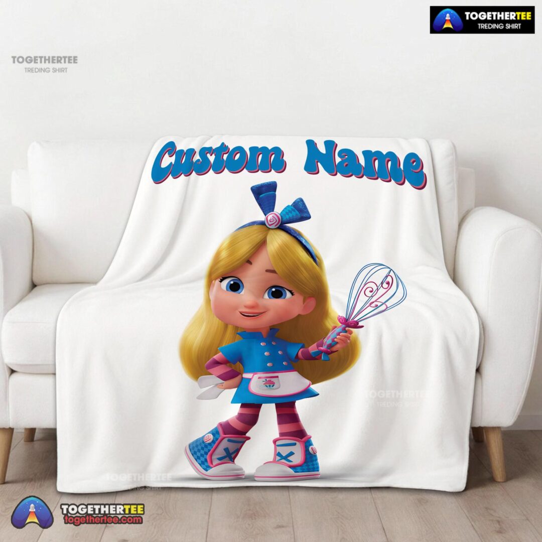 Official Disney Alice's Wonderland Bakery Blanket Fleece Customized Blanket